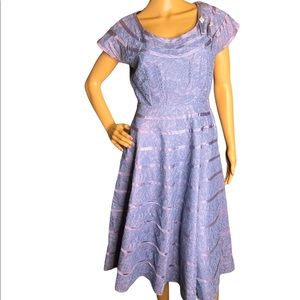 Vintage 1950s 50s 50's 1950's Dusty Purple Midi Cocktail Dress